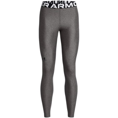 Under Armour HeatGear Authentics Leggings Charcoal Light Heather/Black LG (US 12-14)