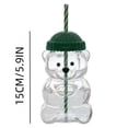 thumbnail image 4 of Vaso de Cristal con Forma de Oso y Moño Rosa Incluye Tapa y Pajita de 20oz Ideal para Café Té Helado y Cócteles Seguro para Lavavajillas, 4 of 5