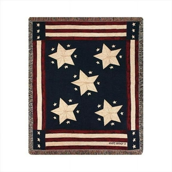 Long May It Wave Tapestry Throw Blanket Fashionable Jacquard Woven 50 X 60 in.