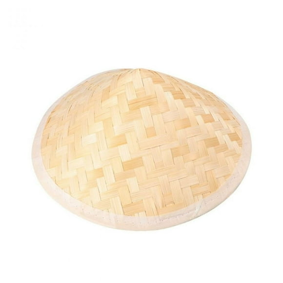 Bamboo Oriental Fishing Hat Adult Kids Rice Hat with Chin Strap