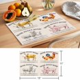 thumbnail image 6 of Farmhouse Animals Placemats Set of 6 Watercolor Cow Rooster Sheep Pig Place Mats Indoor Wipeable Table Mats Washable Cloth Dining Table Placemats for Kitchen Holiday Party Home Decor 13x19 Inch, 6 of 9