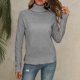 thumbnail image 3 of Gibobby Suéteres mujer, Suéter de punto delgado de lana de cachemira con cuello alto para mujer, suéter de punto para mujer(Gris,CH), 3 of 4