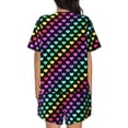 thumbnail image 6 of Fotbe Rainbow Hearts Print Pajama Set for Women 2 Piece Loungewear Short Sleeve Tops and Shorts Set Soft Sleepwear-X-Large, 6 of 7