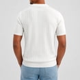 thumbnail image 6 of Hearthz Shirts for Men Short Sleeve Rib Knit Crew Neck Shirts for Men Summer Fall Textured Knit Streetwear Mens Athletic Shirts White XXXL, 6 of 6