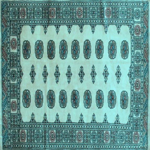 Ahgly Company Indoor Square Southwestern Light Blue Country Area Rugs, 3' Square