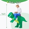 thumbnail image 2 of Disfraz inflable de dinosaurio YEAHBEER T-Rex para adultos, color verde, 2 of 8