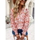 thumbnail image 4 of Camisa Suave, Estampado Floral Escote En V Mujer Blusa Transpirable Encaje Empalmado Para Fiesta Para Trabajo ANGGREK No, 4 of 7