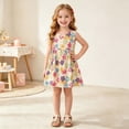 thumbnail image 5 of IFNWSV Girls Floral Print Sleeveless Summer Dresses Cotton A Line Beach Sundress Casual Dress with Pockets Multicolor 8-9 Years, 5 of 6