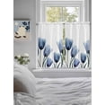 thumbnail image 4 of Blue Tulips Kitchen Curtains 54 Inches length, Spring Summer Floral Rustic Botanical Window Treatment Curtain Drapes, Thermal Insulated Drapes for Basement Hotel RV, 42"x54", 2 Panels, 4 of 7