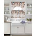 thumbnail image 3 of Orange Eucalyptus Leaves Swag Curtains for Living Room/Bedroom Windows, Botanical Fall Rustic Beige Kitchen Curtains and Valances Set 36 Inch Length, Light Filtering Swags Valance Curtain Panels, 3 of 5