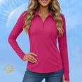 thumbnail image 5 of Womens UPF 50+ Sun Shirts Quickly Dry Half Zip Collared Long Sleeve Workout Tops Lightweights Running Hiking Pullover, 5 of 6