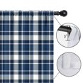 thumbnail image 4 of Blackout Kids Curtains,Navy White Plaid Checkered Pattern Childrens Insulated Curtains Set Of 2,Bedroom Essentials,Toddler Room Decor 52"x63", 4 of 5