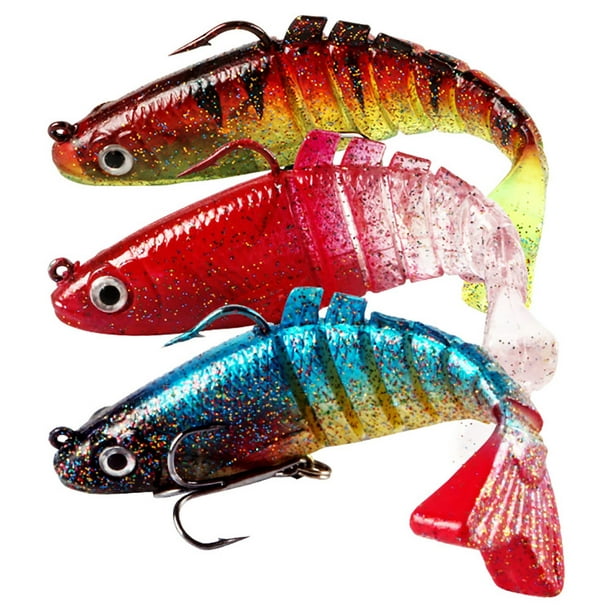 5 Pcs Silicone Fish For Pike Perch Zander Trout 9cm/17g Artificial