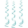 Swirl Hanging Decorations, 26 in, Teal, 8ct