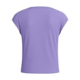 thumbnail image 4 of Afuyipoi Girls Short Sleeve T-shirts,Solid Color Summer Round Neck Casual Tees Purple 12-13 T, 4 of 8