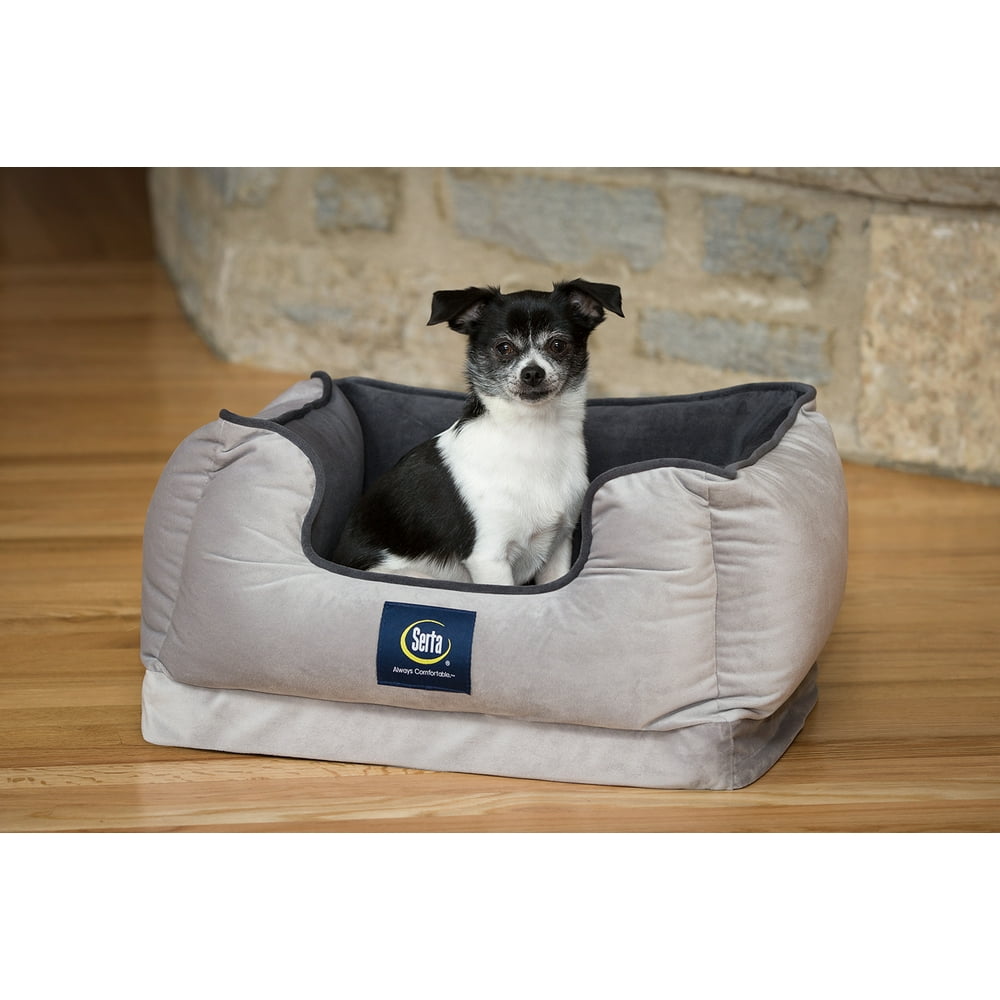 Serta Ortho Cuddler Dog Bed, Small, Grey