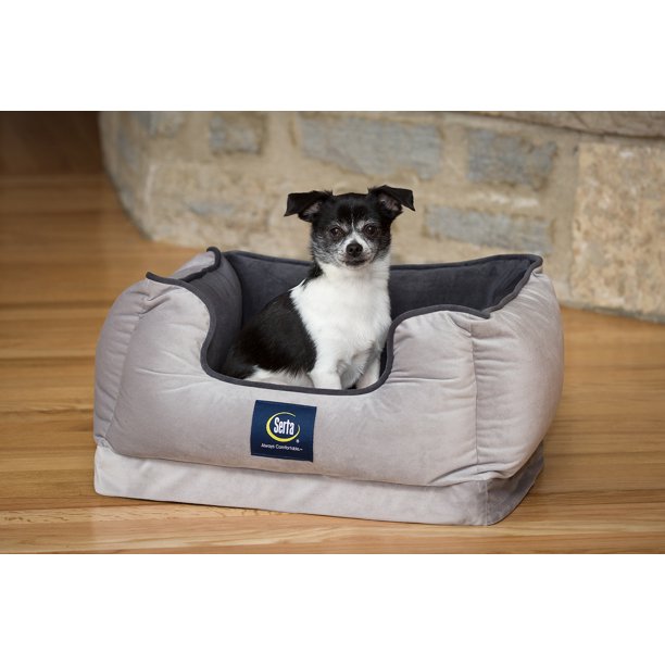 Serta Ortho Cuddler Dog Bed, Small, Grey