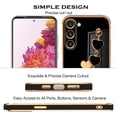 thumbnail image 6 of Compatible with Samsung Galaxy S23 Plus Case Silicone, Cute Love-Heart Case with Love Heart Chain, Ultra Slim Soft Samsung S23 Plus Phone Case Shockproof Bumper Protective Cases for Women (Black), 6 of 13