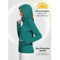thumbnail image 3 of BALEAF Women's SPF Jacket Sun Shirt UV Protection Hoodie Zip Up Long Sleeve Hooded Summer Clothing Running Hiking Green XL, 3 of 7