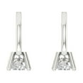 thumbnail image 4 of Clara Pucci 0.2Ct Synthetic Moissanite Round Cut VVS1 Lever Back Drop Dangle 14k Solid hypoallergenic Gold Designer Earrings For April, 4 of 7