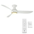 thumbnail image 2 of Corona 52" Soft Brass/Matte White Dimmable LED Smart Flush Mount Ceiling Fan with Remote Control, 2 of 5