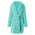 thumbnail image 5 of MEICHEN Bath Robes for Women Fashion Solid Colour Long Sleeve Pocket Hooded Knee Short Plush Pajamas Robe Homewear Bathrobe Women's Essentials Summer Loungewear, 5 of 5