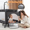 thumbnail image 5 of Vomeast Baby Playard,Portable Baby Bassinet Pack and Play with Mattress and Toy Bar,Foldable Bassinet Crib,0-5 Months,Black, 5 of 13