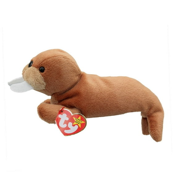 TY Beanie Baby - TUSK the Walrus (4th Gen hang tag) (7.5" Plush) (BONUS 1 RANDOM TY ERASER)