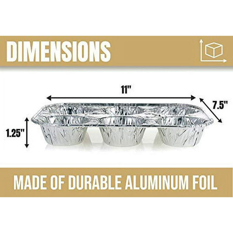 Heavy Duty Aluminum Foil Muffin Pans 9 8/9” L x 6 2/3” W x 1 3/8” D [200  Count]