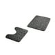 thumbnail image 2 of Juego de 2 alfombras navideñas para baño | Alfombrillas antideslizantes y absorbentes para inodoro y ducha | Tejido de poliéster de secado rápido en gris y negro | Decoración moderna para el hogar, 2 of 6