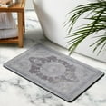 thumbnail image 3 of Soft and Plush Gray Vintage Bathroom Runner Rug: Non-Slip, Long & Machine Washable - Brings Farmhouse Charm with Its Floral Design - Perfect for Sink, Shower, Bathtub, 20x32 in, 3 of 5