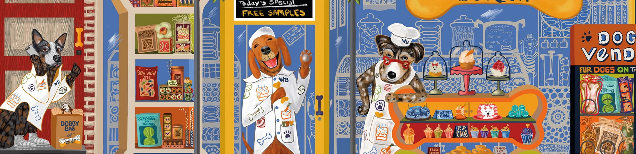Ceaco 300-Piece Woof N' Wag Woofurry Bakery Interlocking Jigsaw Puzzle
