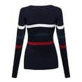 thumbnail image 2 of Women's Contemporary Casual Viscose Nylon Textured Stripe Sweater, 2 of 3
