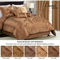 thumbnail image 6 of Chezmoi Collection Royal Luxury Jacquard Floral Comforter Set, California King, Copper, 7-Piece, 6 of 6