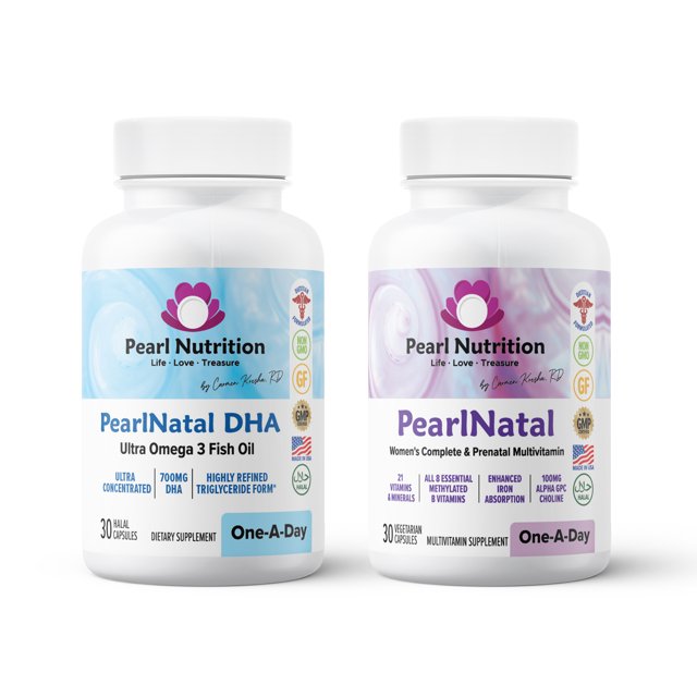 Pearl Nutrition PearlNatal Women's Complete and Prenatal Multivitamin One A Day + DHA One A Day