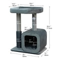 thumbnail image 2 of Catry Modern Medium Cat Tree with Large Base Condo, Top Bed, Scratching Post, Self Grooming Brush, 2 of 8