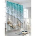 thumbnail image 3 of Fsddascl Beach Coastal Shower Curtain Set - 48" x 72" Washable Bathtub Curtain with 12 Hooks, Nautical Starfish Shell Seaside Ocean Waterproof Fabric Stall Shower Curtains for Bathroom/Bathtub, 3 of 6
