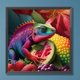 thumbnail image 3 of Pintura de diamante 5D DIY Full Round Drill Chameleon Kit Decoración del hogar, 3 of 9