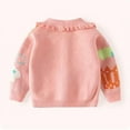 thumbnail image 4 of Godderr Kids Toddler Girls Knitted Sweater Outwear Baby Winter Warm Cardigan Jacket Coat Newborn Cartoon Printing Lapel Buttons Knitted Sweater Top for 12M-6T, 4 of 7