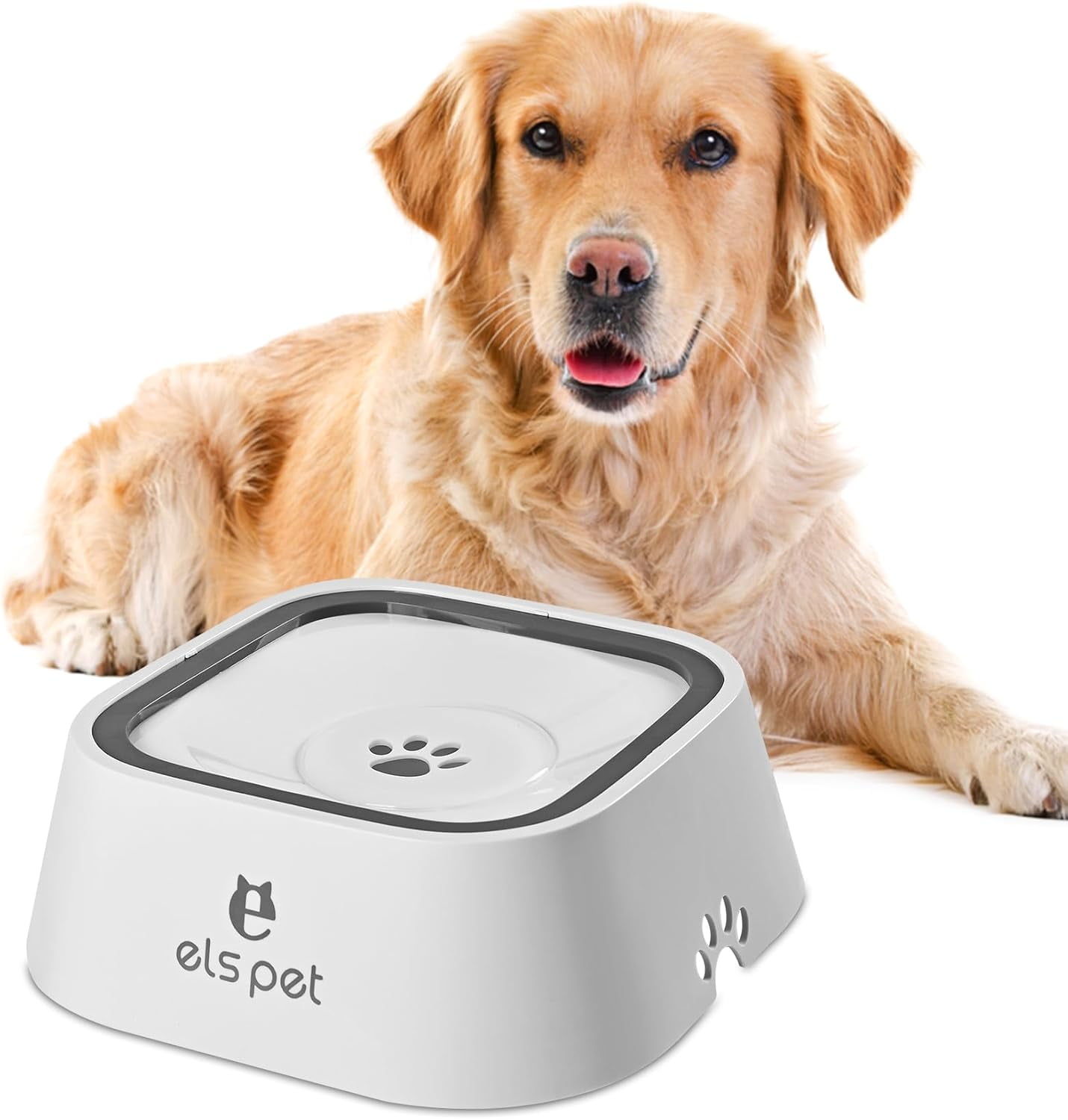 Spill Proof Dog Water Bowl, 35oz No Spill Water Bowl for Dogs, 1L Slow Drinking Dog Water Bowl, Slow Water Bowl for Dogs, Vehicle Travel Water Bowl, for Small Medium Cats and Dogs.