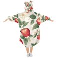 thumbnail image 2 of FORMRS Wearable Blanket Hoodie with Sleeves for Kids Cozy Flannel Sweatshirt, Apples Flower Pattern, 2 of 7