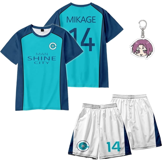 SodaMeow Blue Lock Jersey PXG/FC Barcha/Ubers/Manshine City Nagi Rin Blue Lock Camisa y pantalones de anime Bachira Cosplay