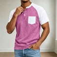thumbnail image 5 of cllios Mens Raglan Short Sleeve Henley Shirts Loose Fit Contrast Color T-Shirts with Chest Pocket Lightweight Casual Summer Tops, 5 of 6