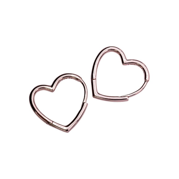 PANDORA Small Asymmetric Heart Pandora Rose Hoop Earrings -