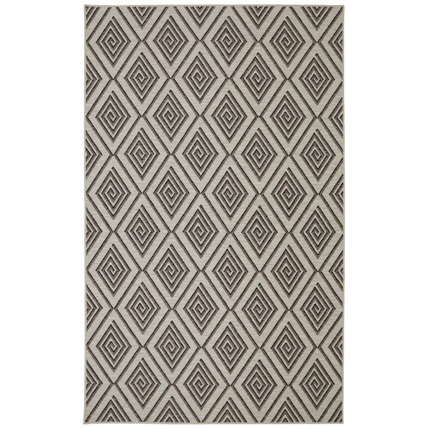Mohawk Soho Area Rug 12522 440 Cream Diamonds Angled
