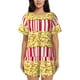 thumbnail image 1 of Fotbe Popcorn Conjunto de Pijama Estampado para Mujer, 2 Piezas, Ropa de Dormir con Camiseta de Manga Corta y Shorts Suaves-Medium, 1 of 6