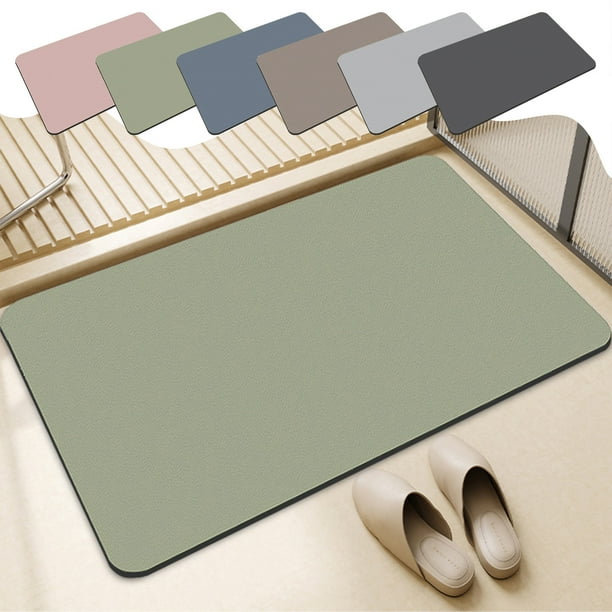 Alfombra de Baño | Tapete de Piso de Baño Súper Absorbente y de Secado Rápido | Respaldo de Goma Antideslizante | Alfombra Moderna Lavable para Ducha | Sin Pelusas | 16x24 in | Para Bañera
