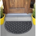 thumbnail image 3 of Ottomanson Easy Clean, Waterproof, Low Profile, Non-Slip Circles Indoor/Outdoor Rubber Doormat, 18" x 28", Silver, 3 of 7