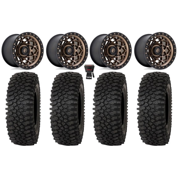 Fuel Unit 15" Wheels Bronze 37" Roctane STX Tires Can-Am Maverick X3 / Honda Pioneer 1000 / Talon