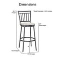 thumbnail image 4 of American Woodcrafters Jacey Gray Metal Swivel 25-inch Seat Height Bar Stool, 4 of 7